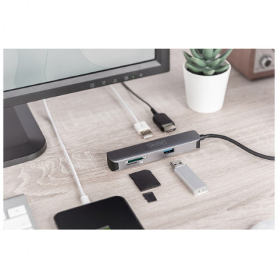 Концентратор Digitus Travel USB-C 5 Port (DA-70891)