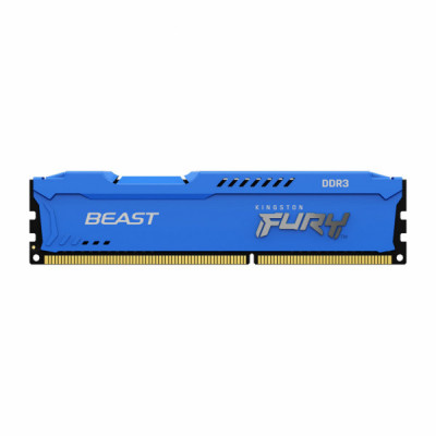 Модуль пам'яті для комп'ютера DDR3 8GB 1600 MHz Fury Beast Blue Kingston Fury (ex.HyperX) (KF316C10B/8)