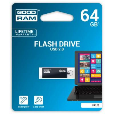 USB флеш накопичувач Goodram 64GB UCU2 Cube Black USB 2.0 (UCU2-0640K0R11)