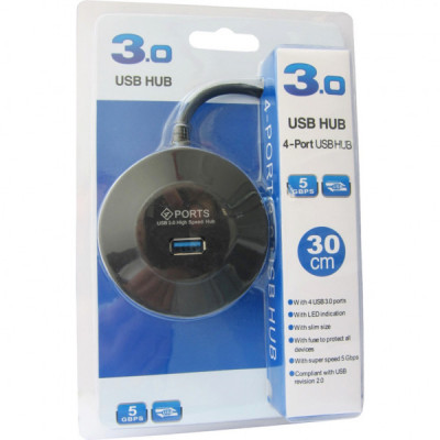 Концентратор Maiwo USB Type-A to 4х USB3.0 30cm (KH304-A)